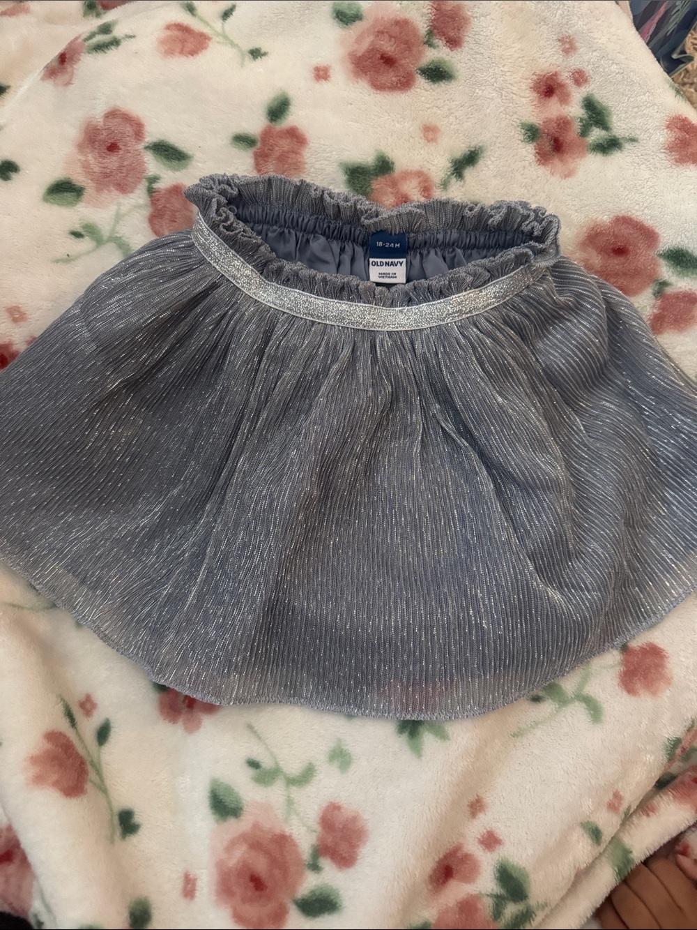 Old Navy Silver-Trim Gray Girls Skirt